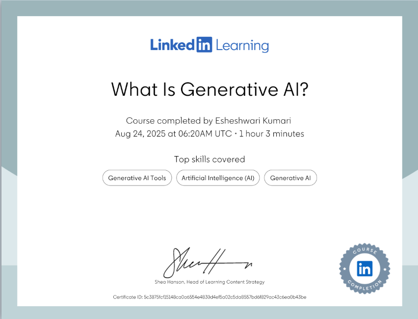 Generative AI Certificate